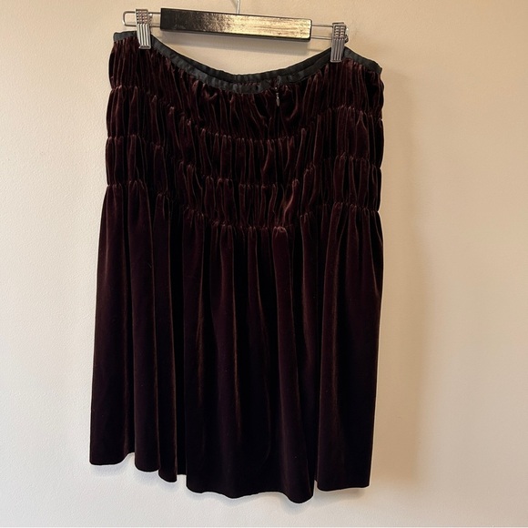 Grace Elements Skirt Women’s Size 10 Velour Brown Ruching Academia Fall School - Picture 3 of 10